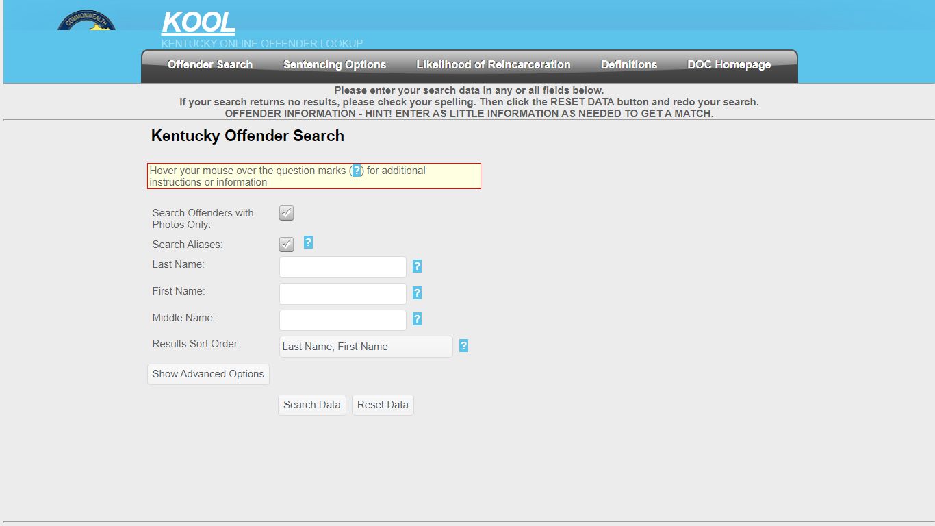Kentucky Offender Search - Kentucky Department of Corrections ...